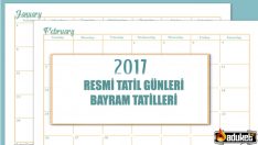 2017 Resmi Tatil Günleri Takvimi